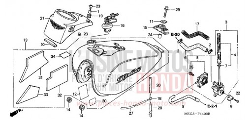 RESERVOIR A CARBURANT VT750CA7 de 2007